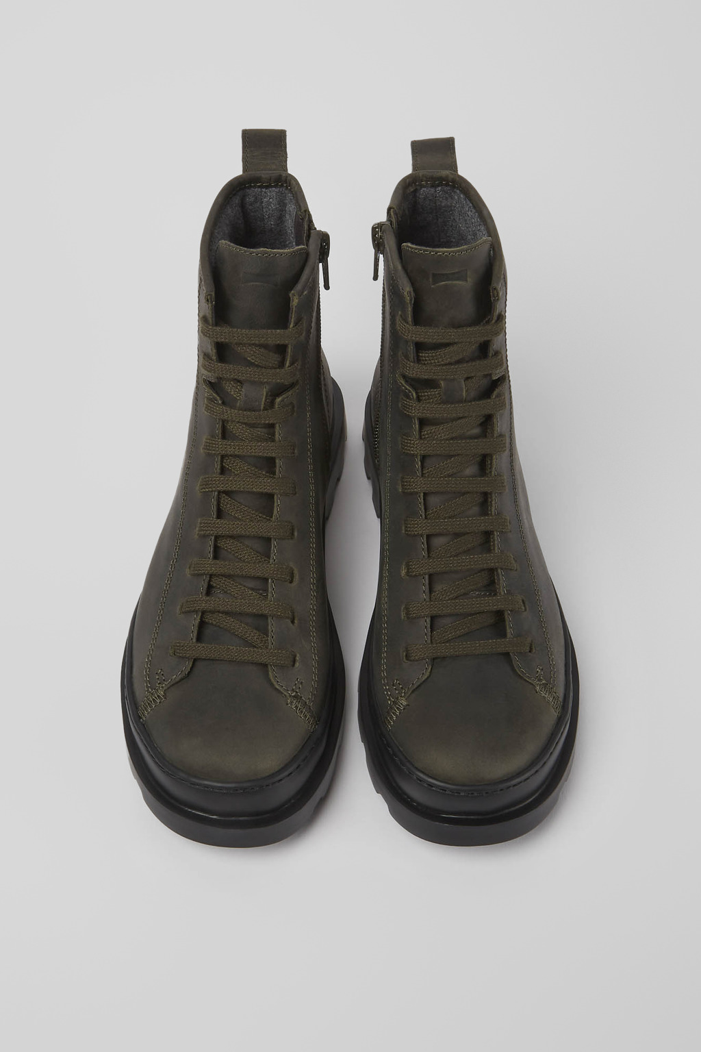 Brutus Dark green waxed nubuck lace-up boots - Image 4