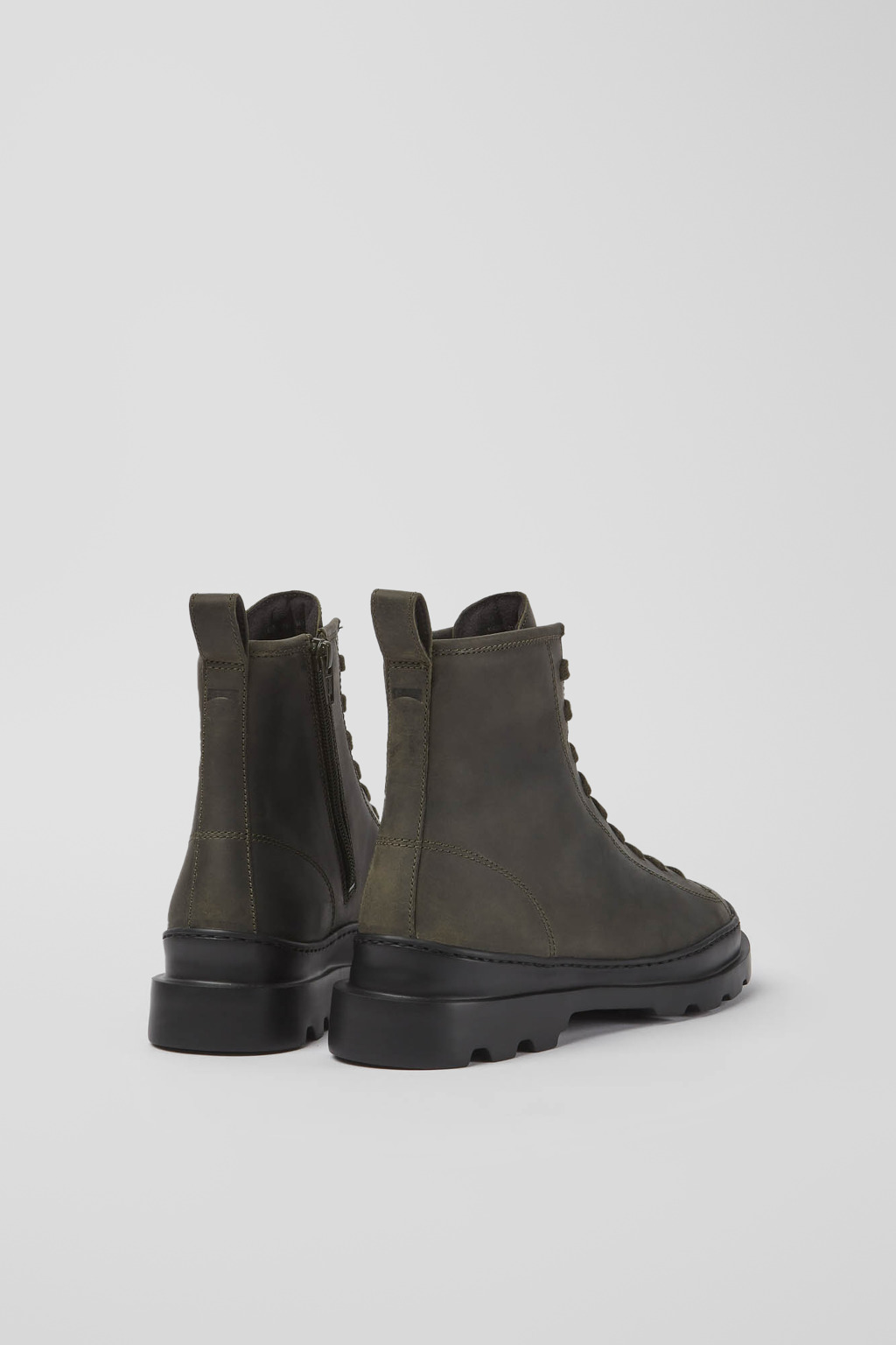 Brutus Dark green waxed nubuck lace-up boots - Image 3