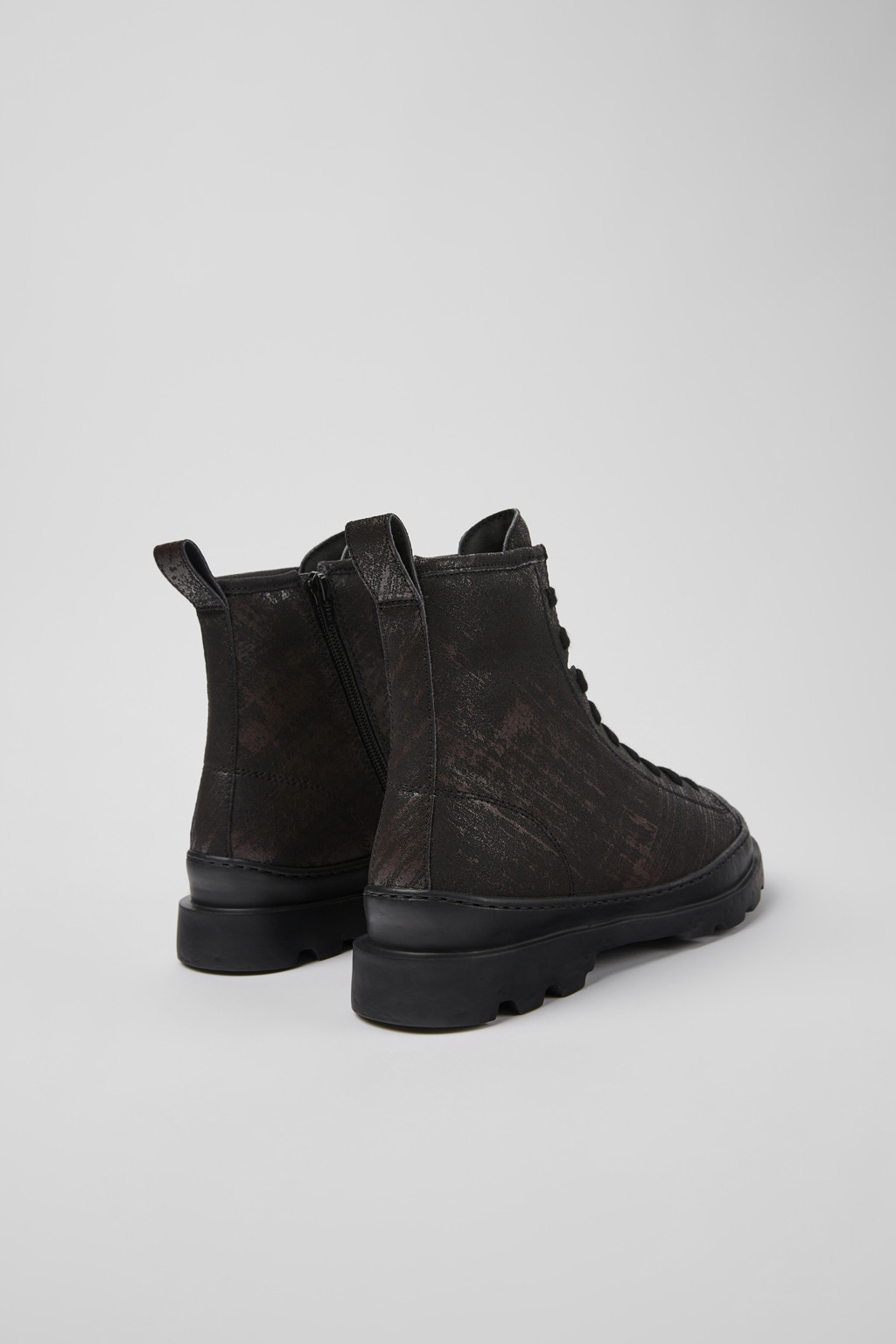 Brutus Black-brown brushed nubuck boots for women - Image 3
