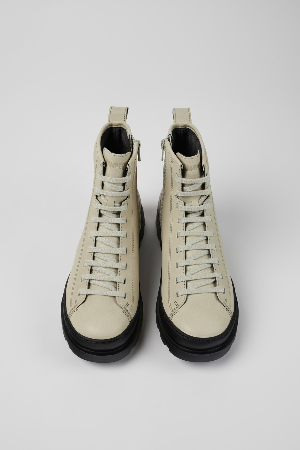 Brutus Gray leather lace-up boots for women - Image 4