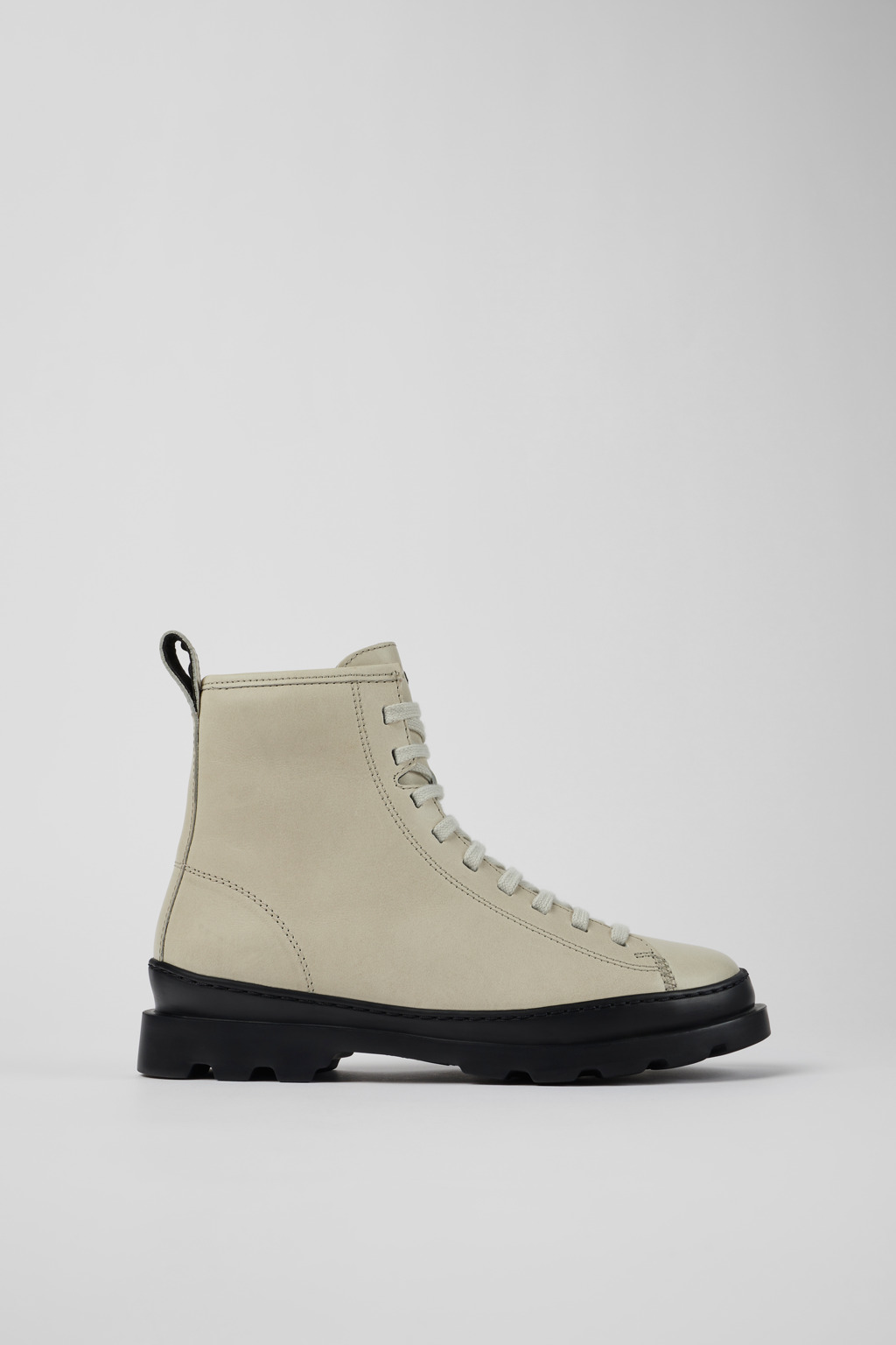 Brutus Gray leather lace-up boots for women - Image 2