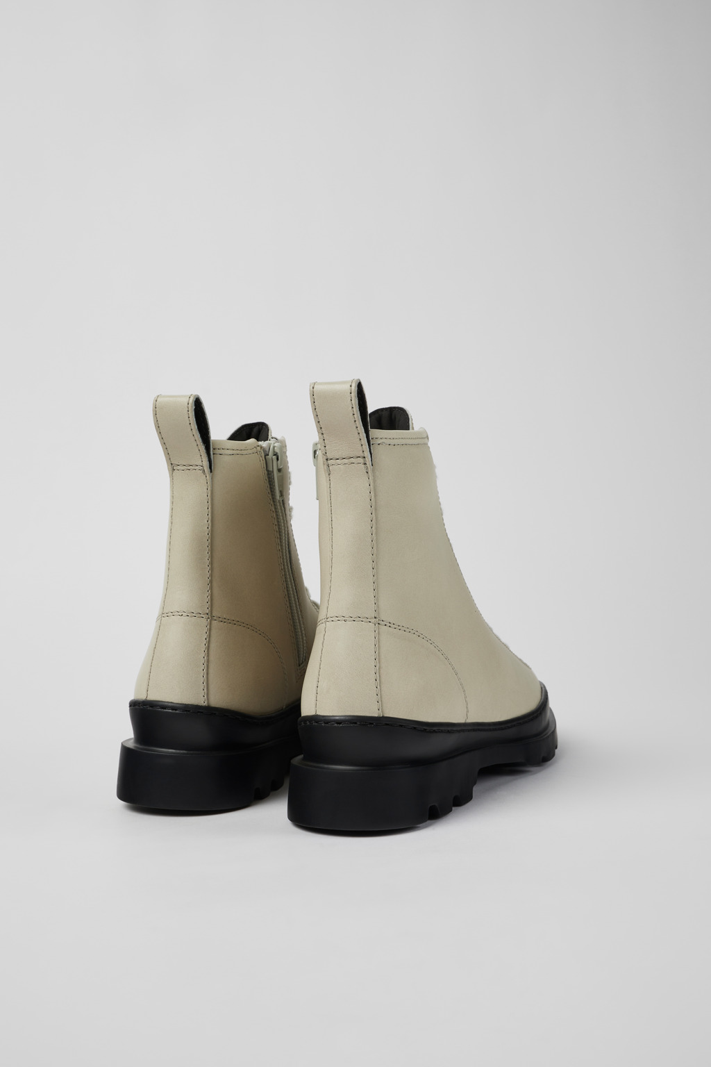 Brutus Gray leather lace-up boots for women - Image 3