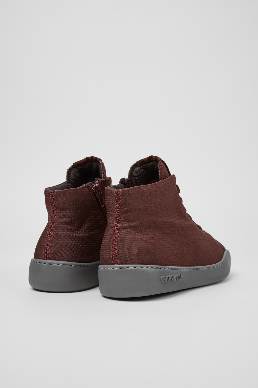 Peu Touring Burgundy Textile Sneaker Booties for Women. - Image 3