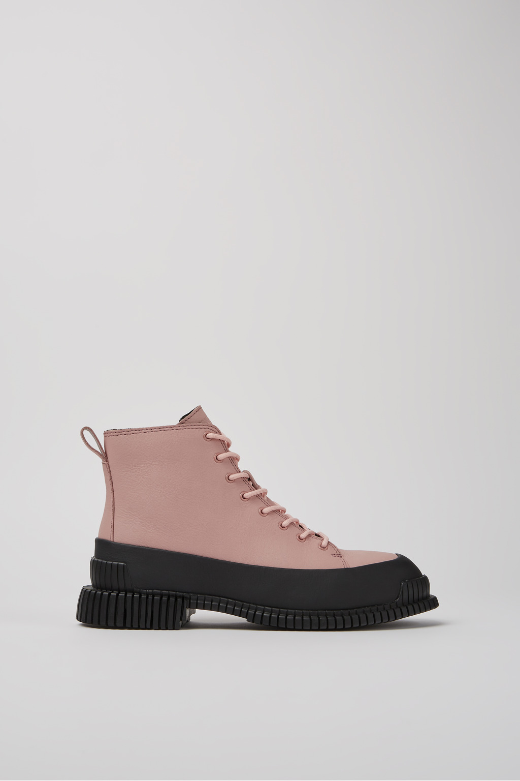 Pix Pink and black leather lace-up boots for women - Image 2