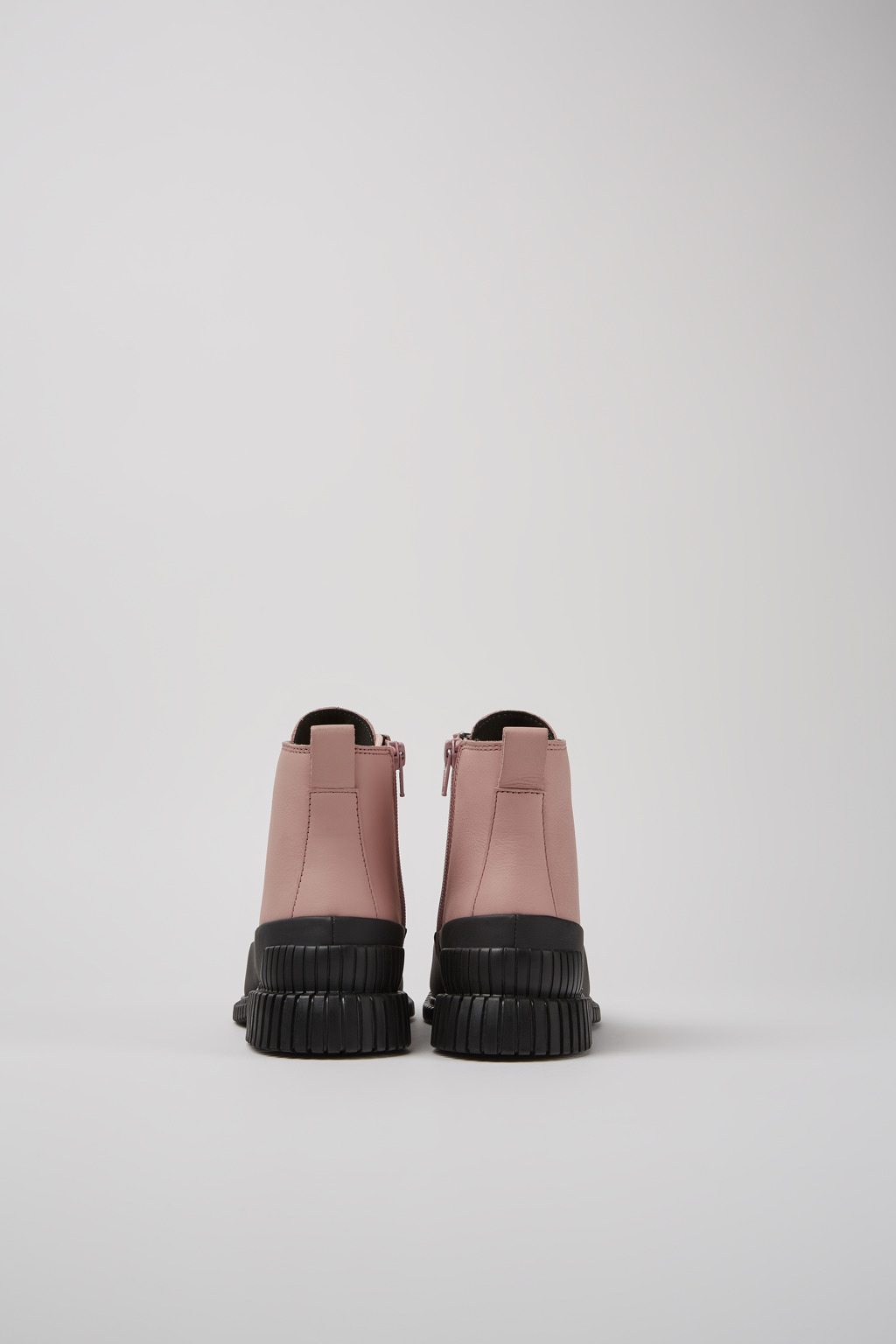 Pix Pink and black leather lace-up boots for women - Image 3