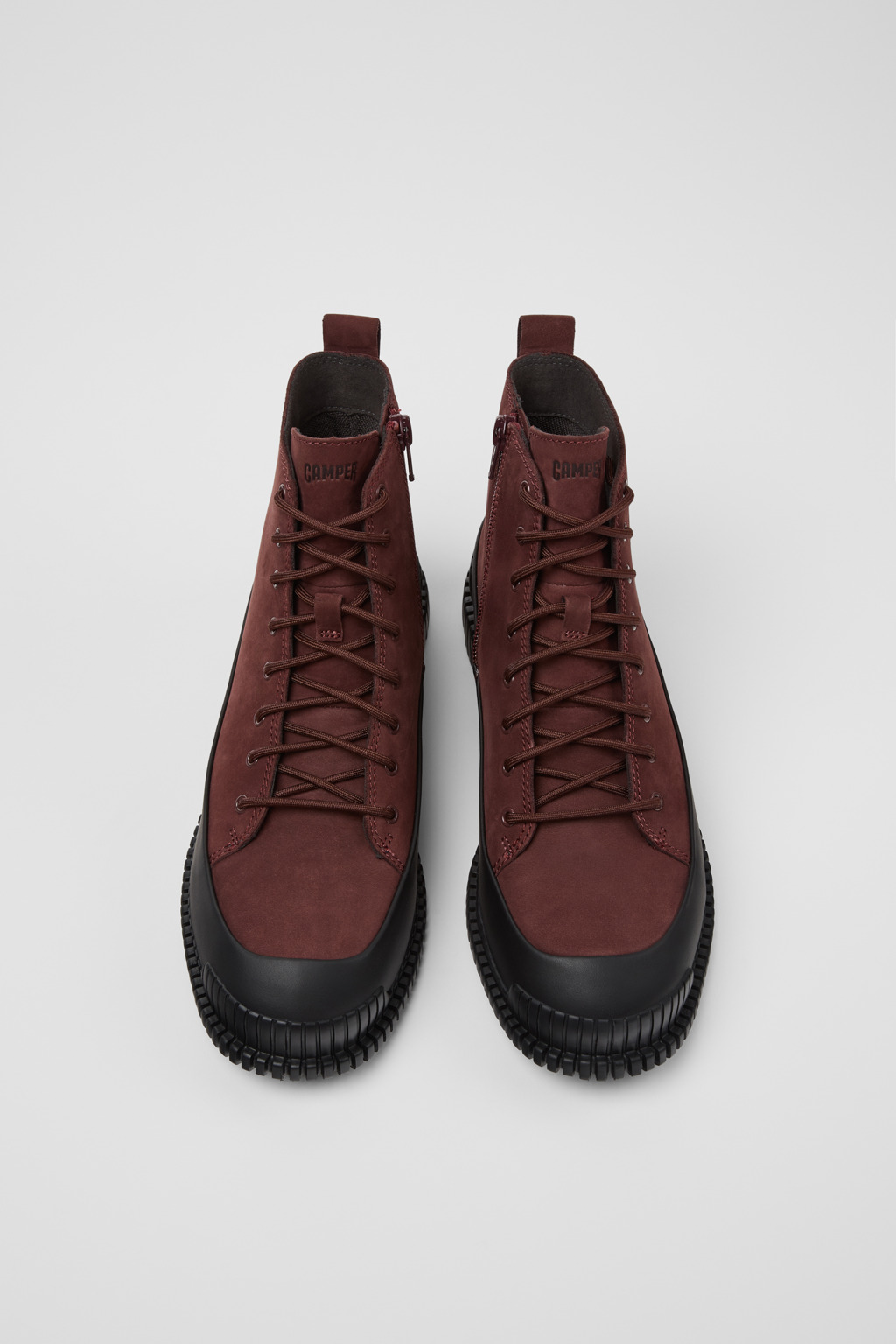 Pix Burgundy Nubuck and Leather Ankle Boots for Women. - Image 4