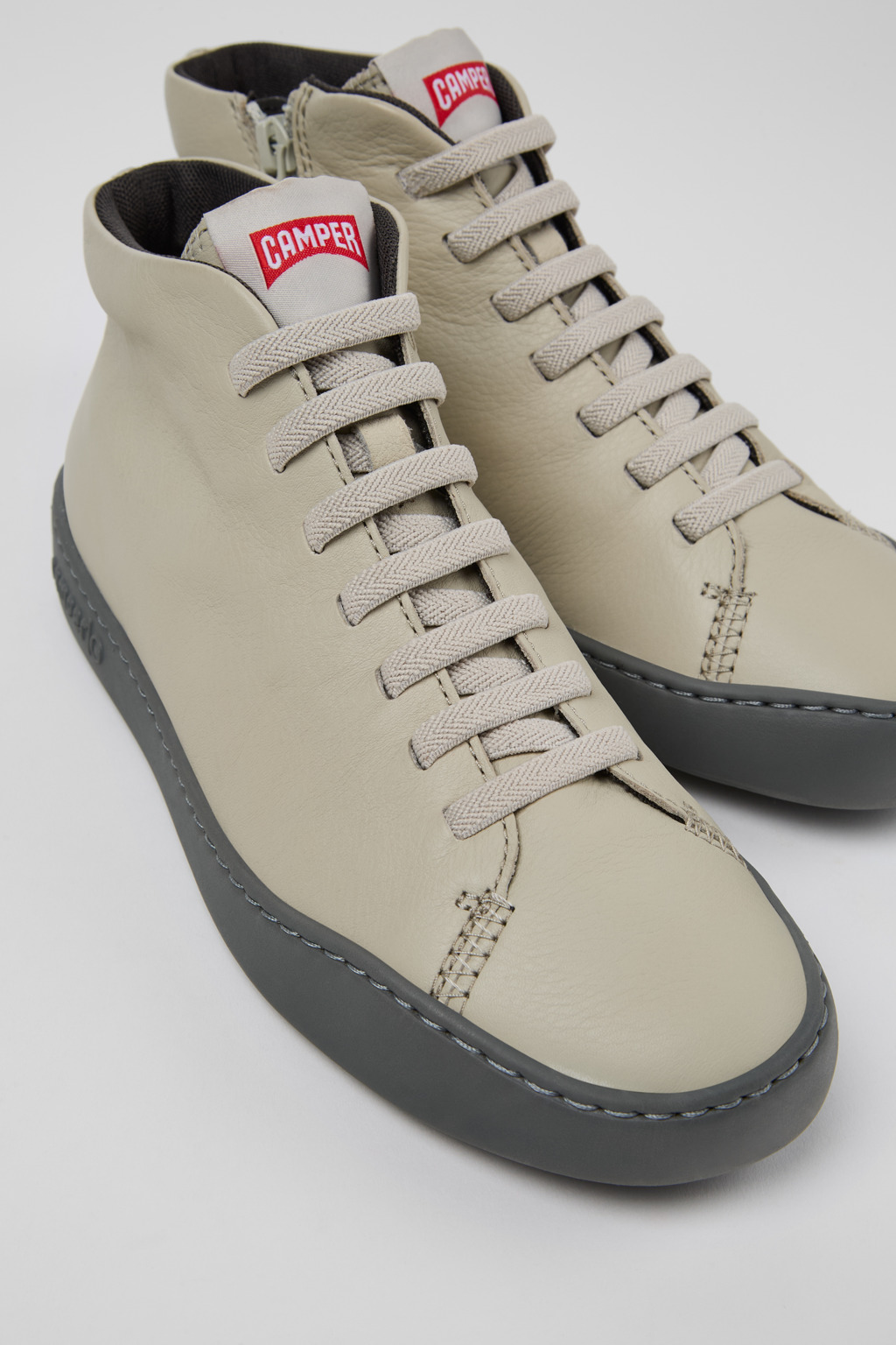 Peu Touring Gray leather ankle boots for women