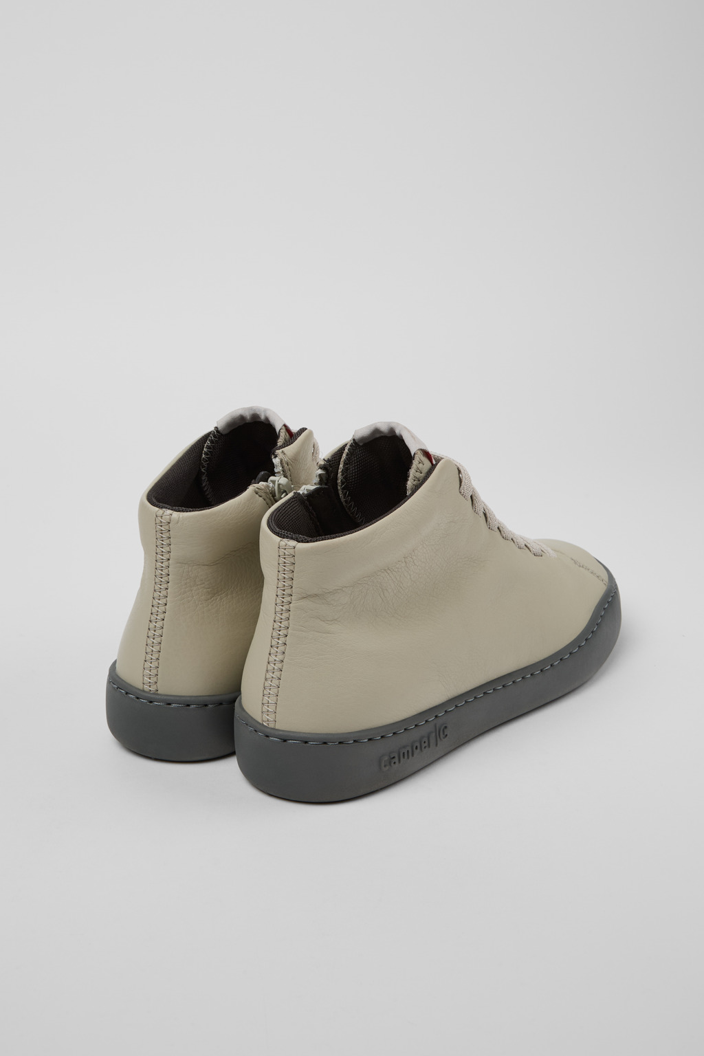 Peu Touring Gray leather ankle boots for women - Image 3