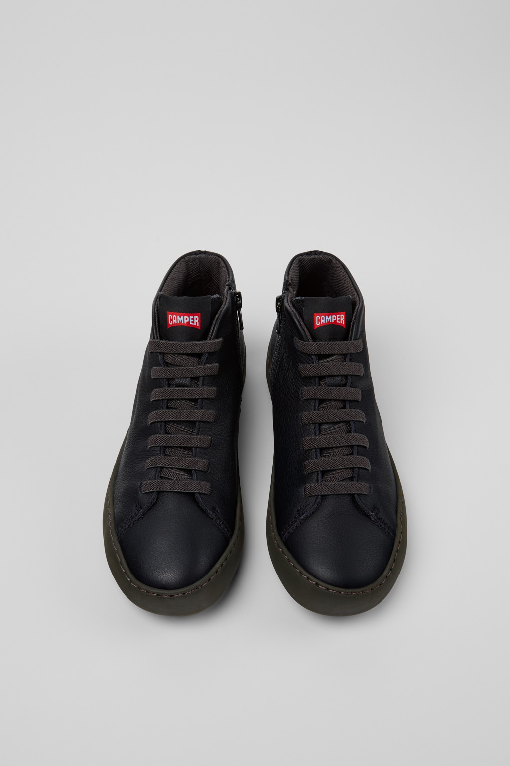 Peu Touring Black Leather Sneaker Booties for Women. - Image 4