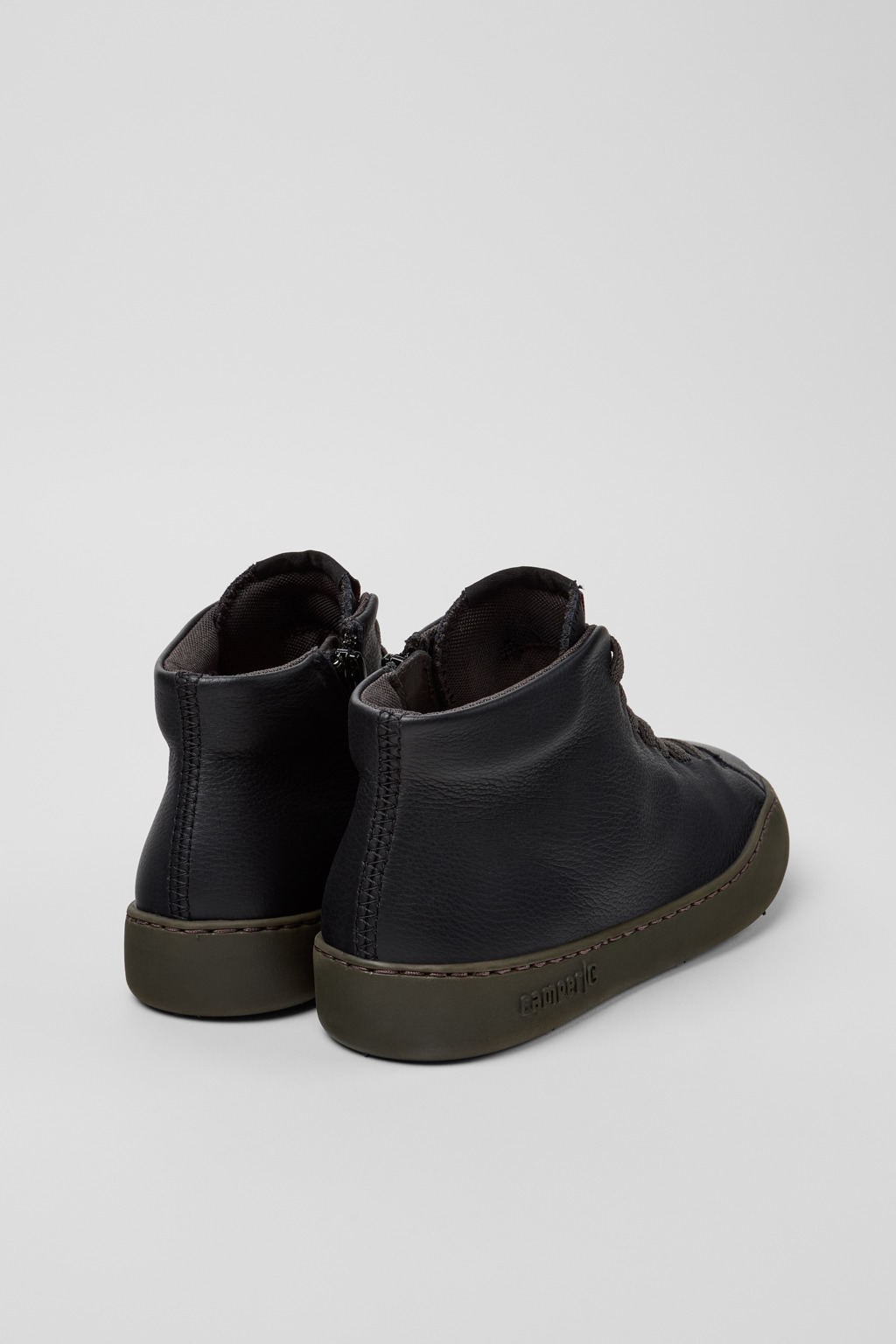 Peu Touring Black Leather Sneaker Booties for Women. - Image 3