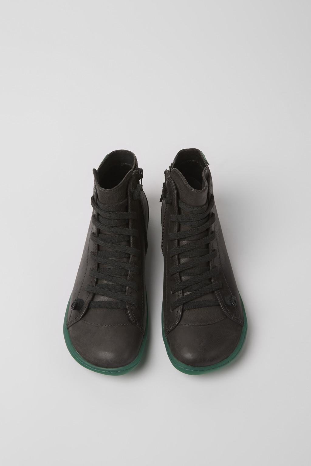 Peu Gray leather ankle boots for women - Image 4