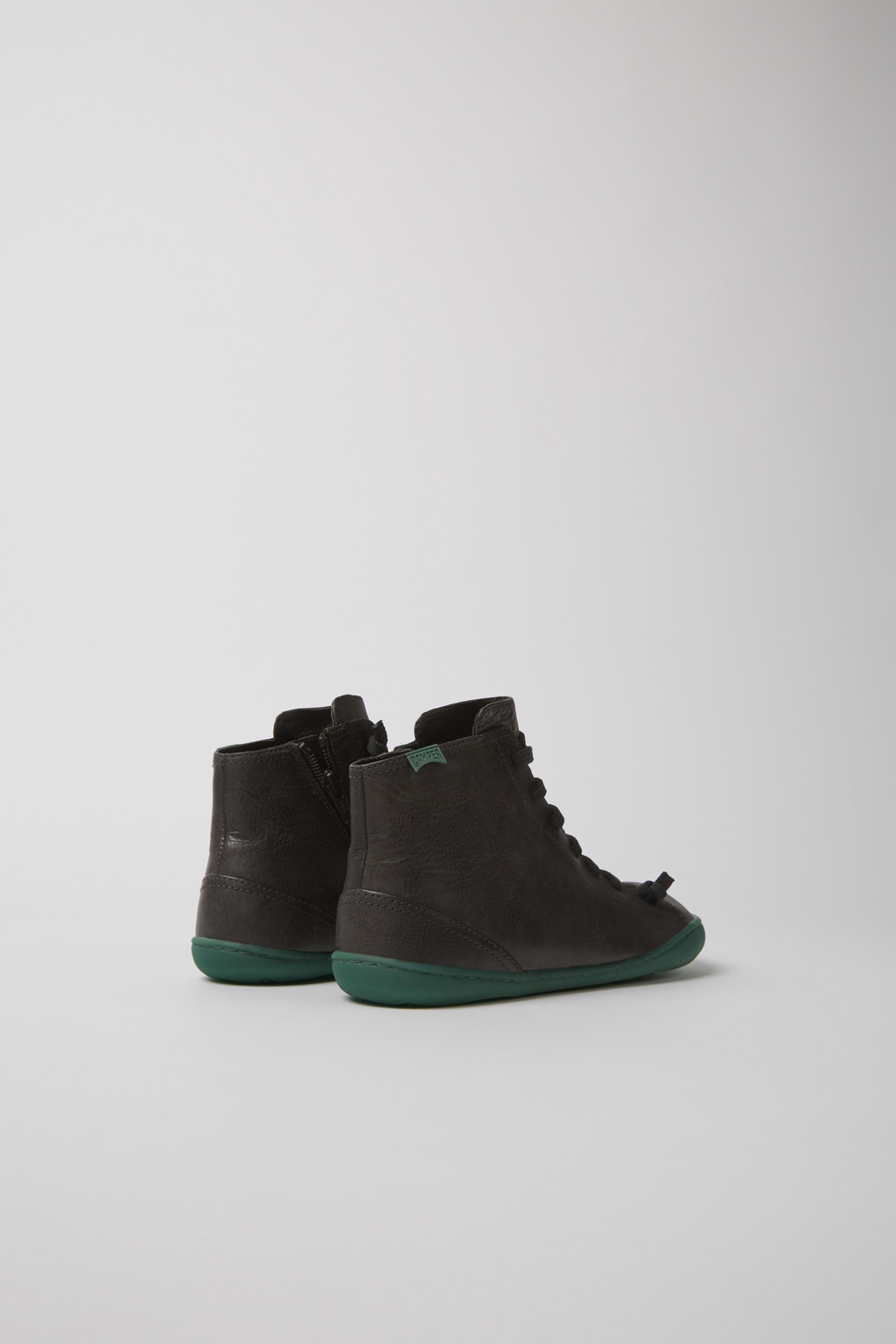 Peu Gray leather ankle boots for women - Image 3