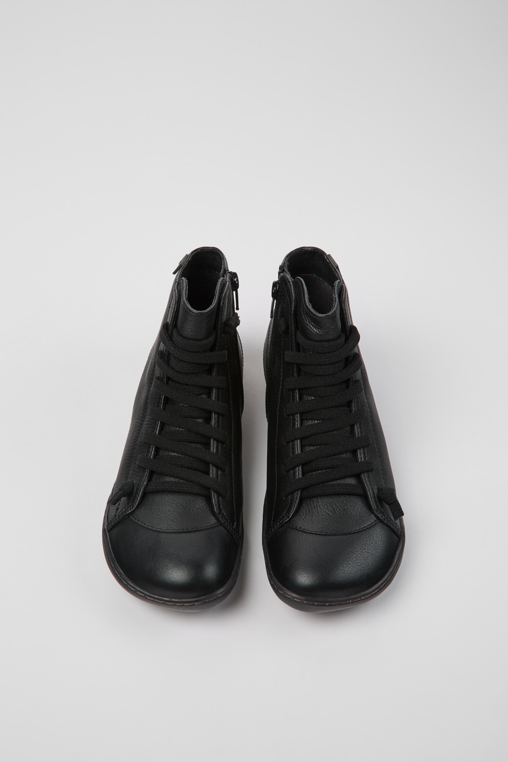 Peu Black Leather Mid Boots for Women. - Image 4