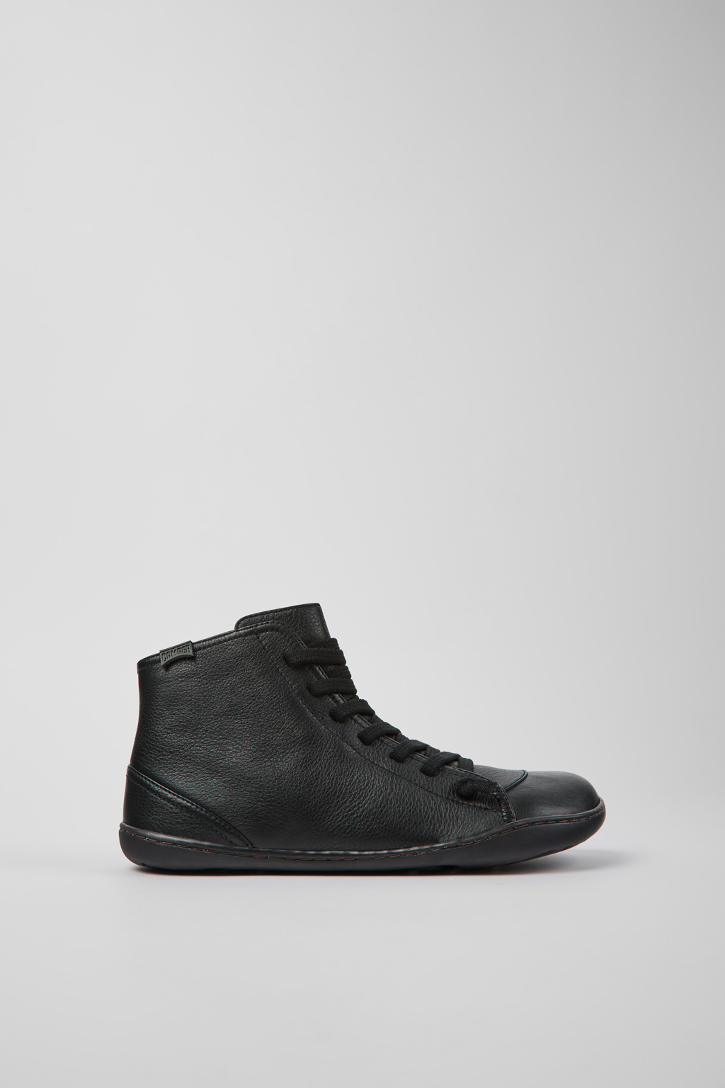 Peu Black Leather Mid Boots for Women. - Image 2
