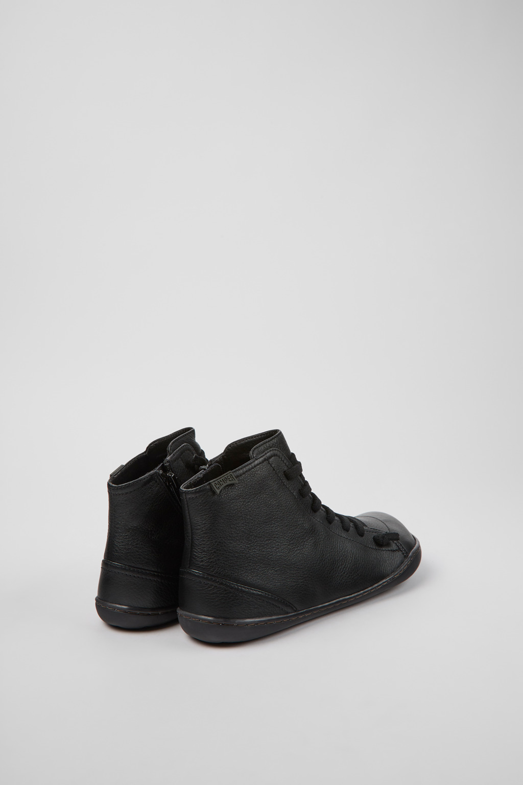 Peu Black Leather Mid Boots for Women. - Image 3
