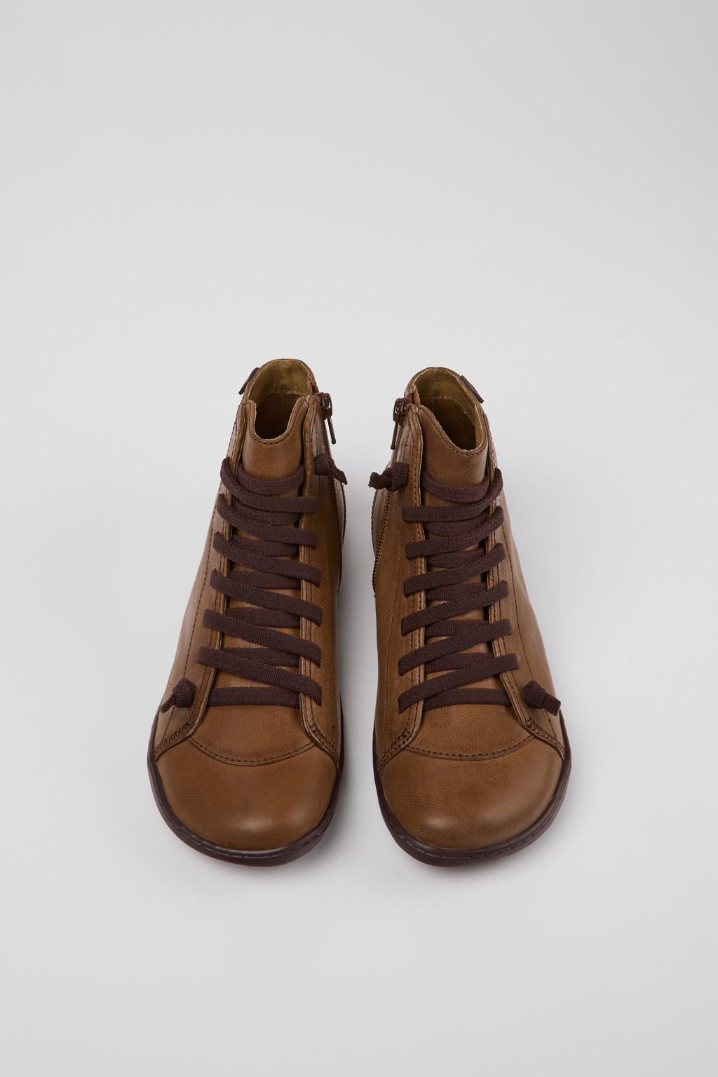 Peu Brown leather ankle boots for women - Image 4
