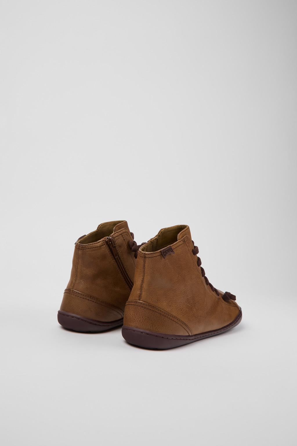 Peu Brown leather ankle boots for women - Image 3