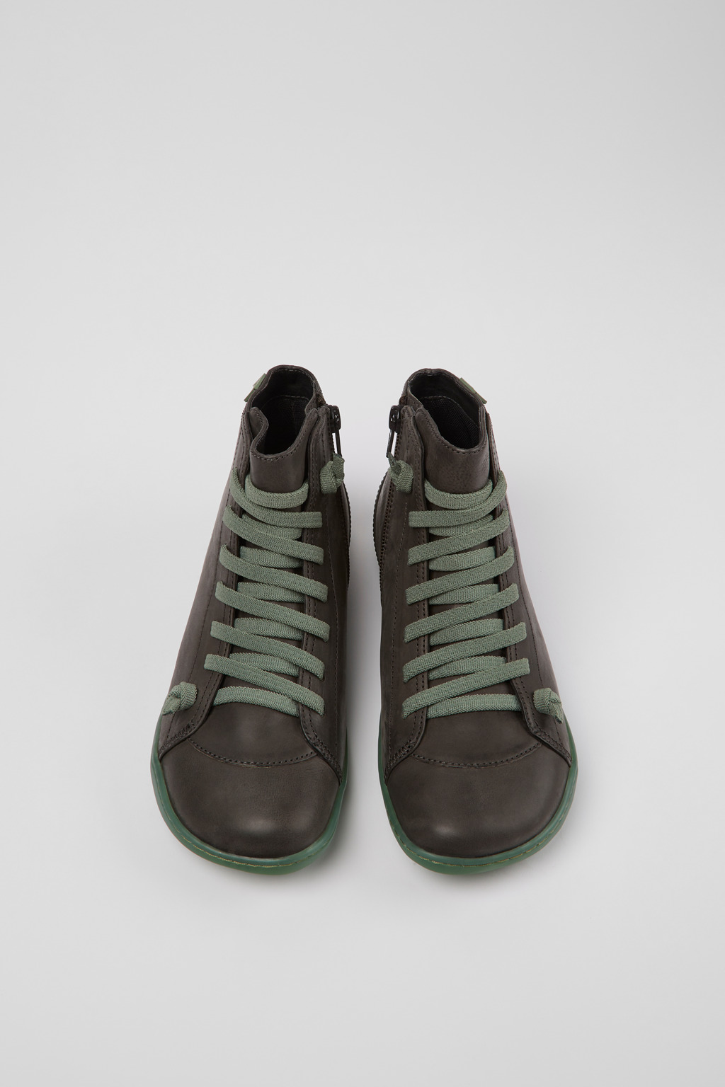 Peu Gray leather ankle boots for women - Image 4