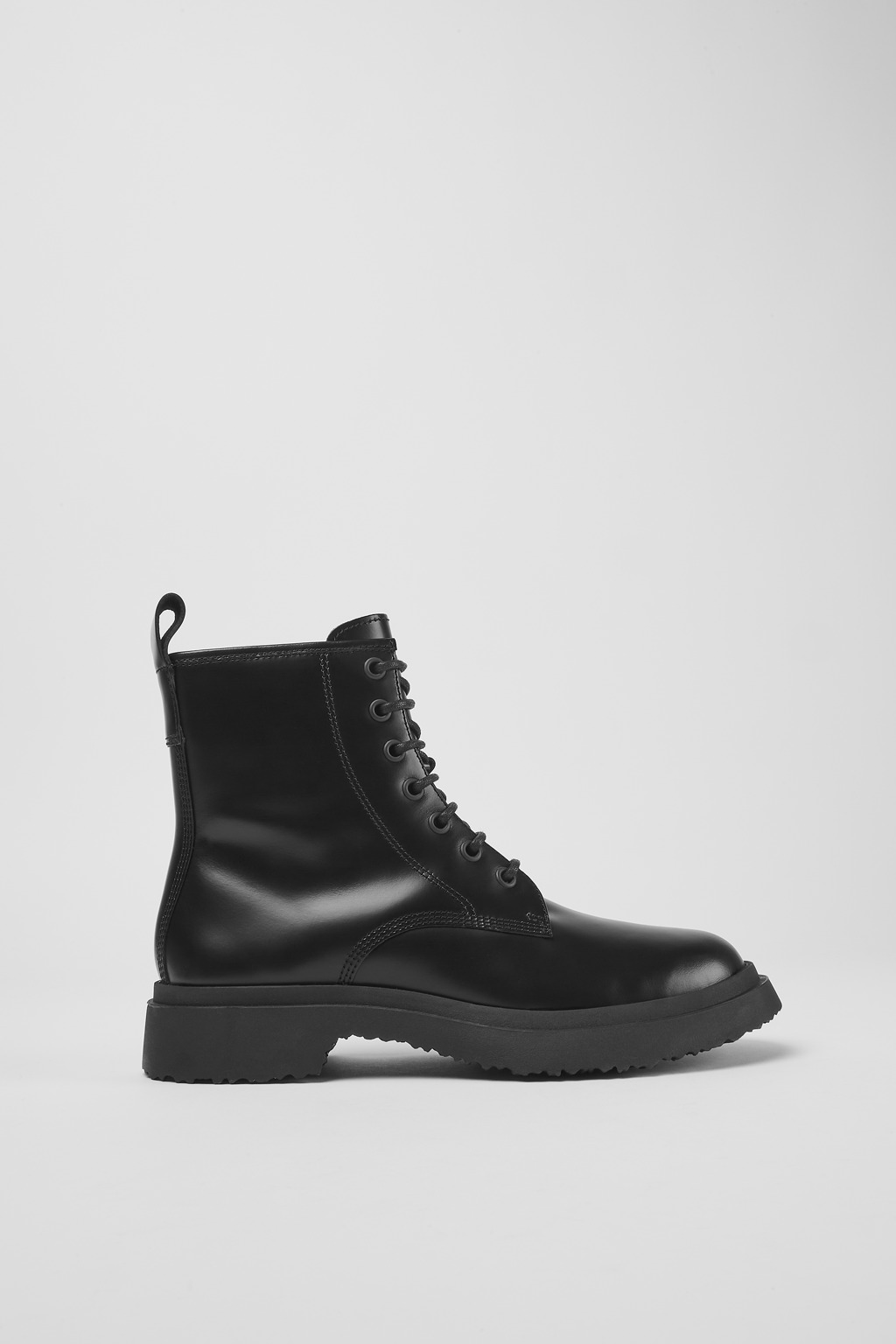 Walden Black leather lace-up boots for women - Image 2