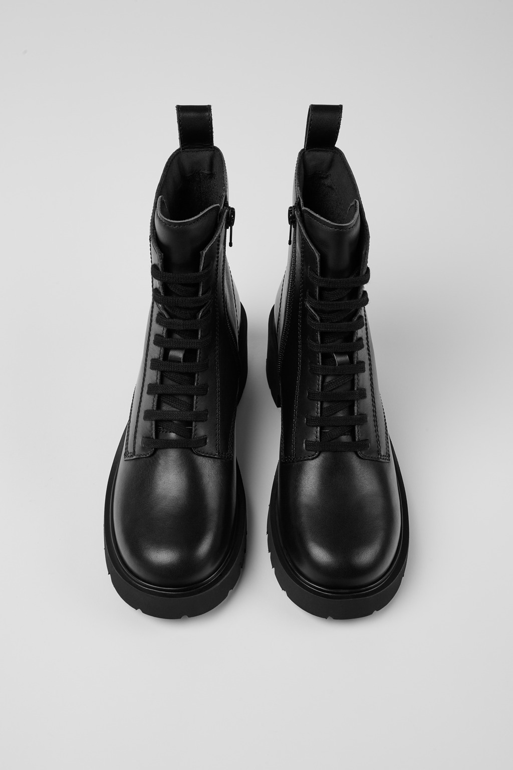 Milah Black Leather Mid Boots for Women. - Image 4