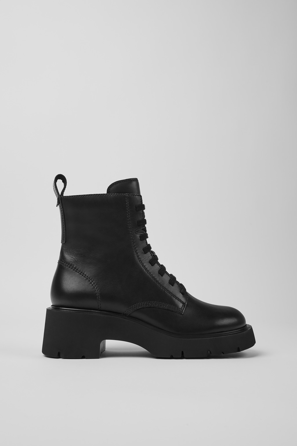 Milah Black Leather Mid Boots for Women. - Image 2