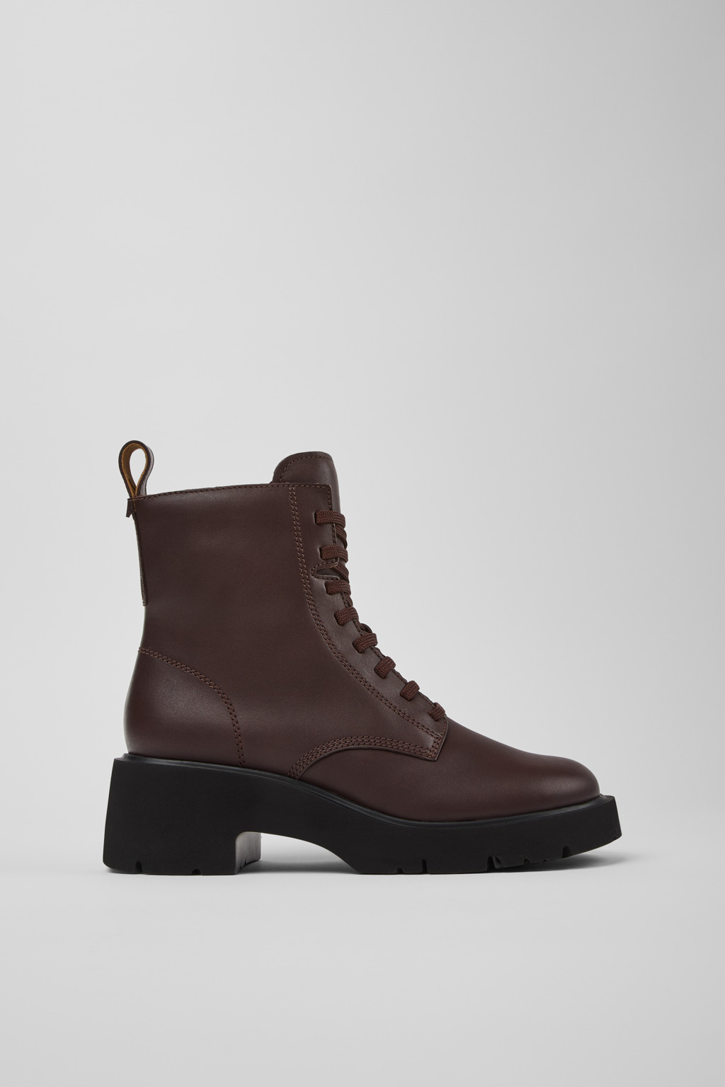 Milah Brown Leather Mid Boots for Women. - Image 2