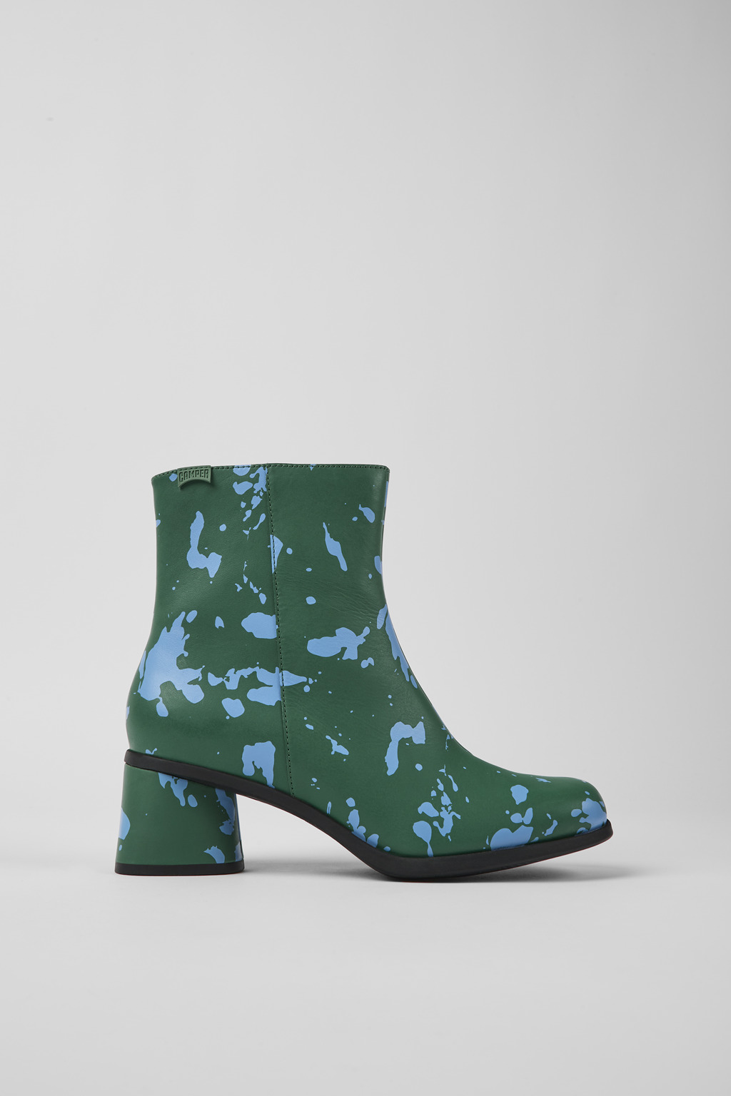 Kiara Green and blue printed leather ankle boots - Image 2