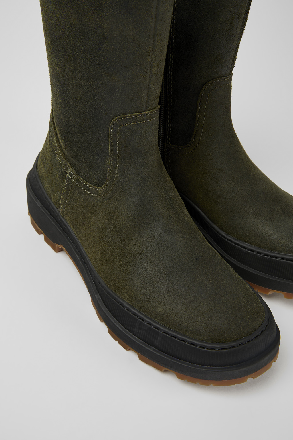 Brutus Trek MICHELIN Green nubuck ankle boots for women