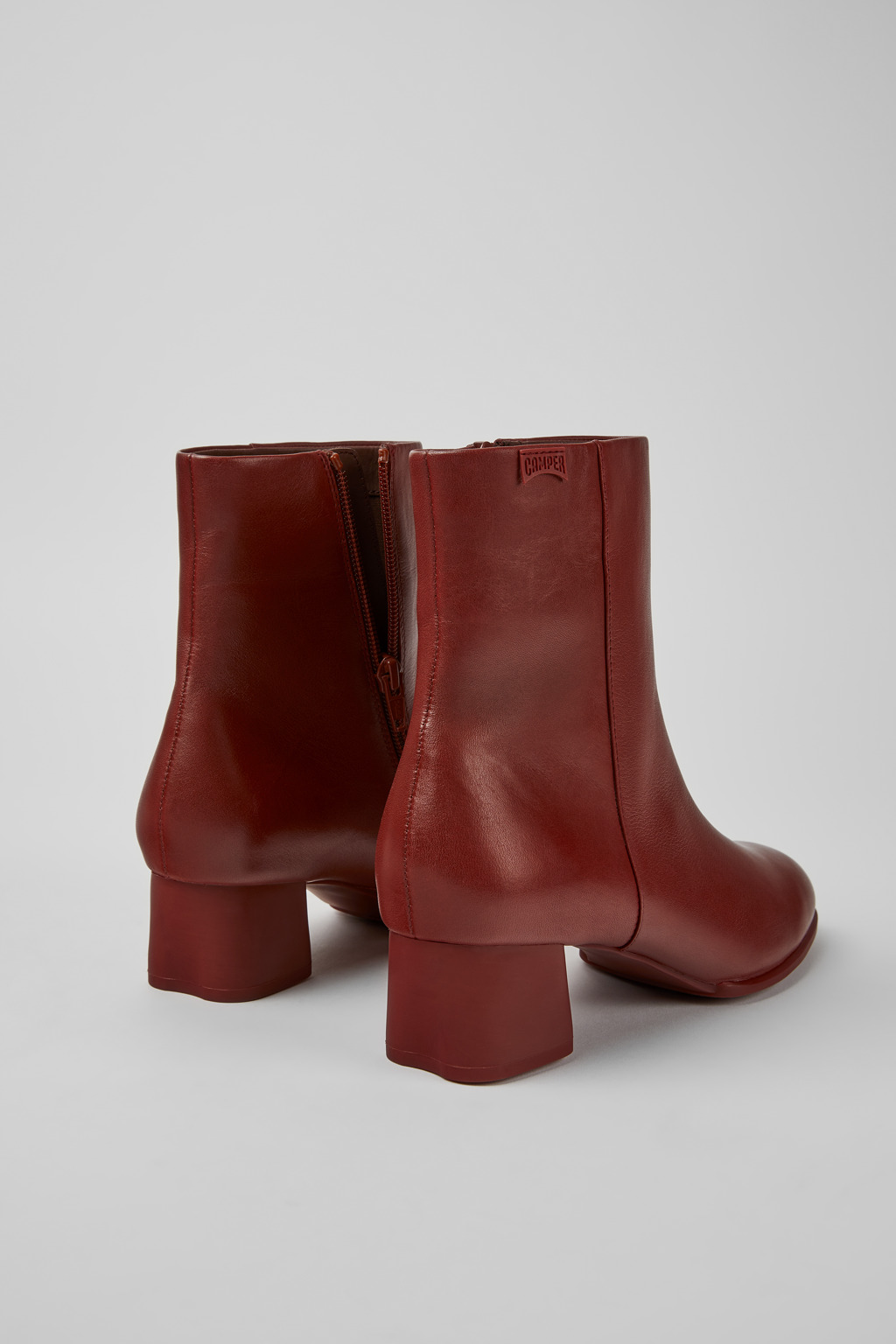 Katie Burgundy leather ankle boots - Image 3