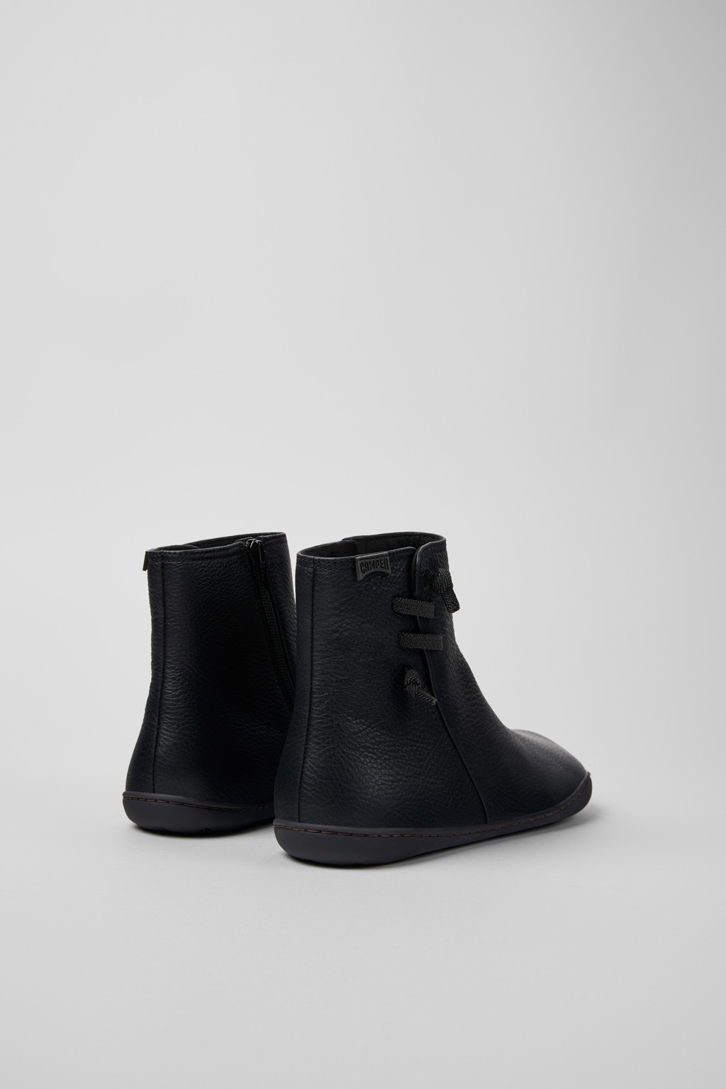 Peu Black Leather Ankle Boots for Women. - Image 3