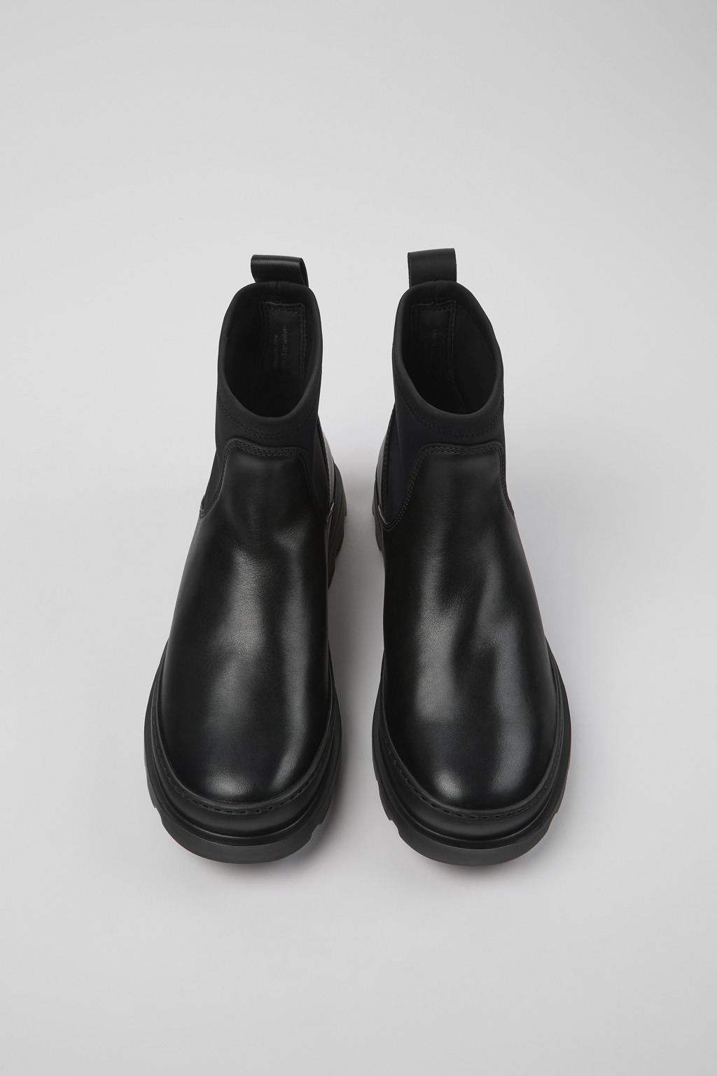 Brutus Black leather and textile ankle boots for women - Image 4