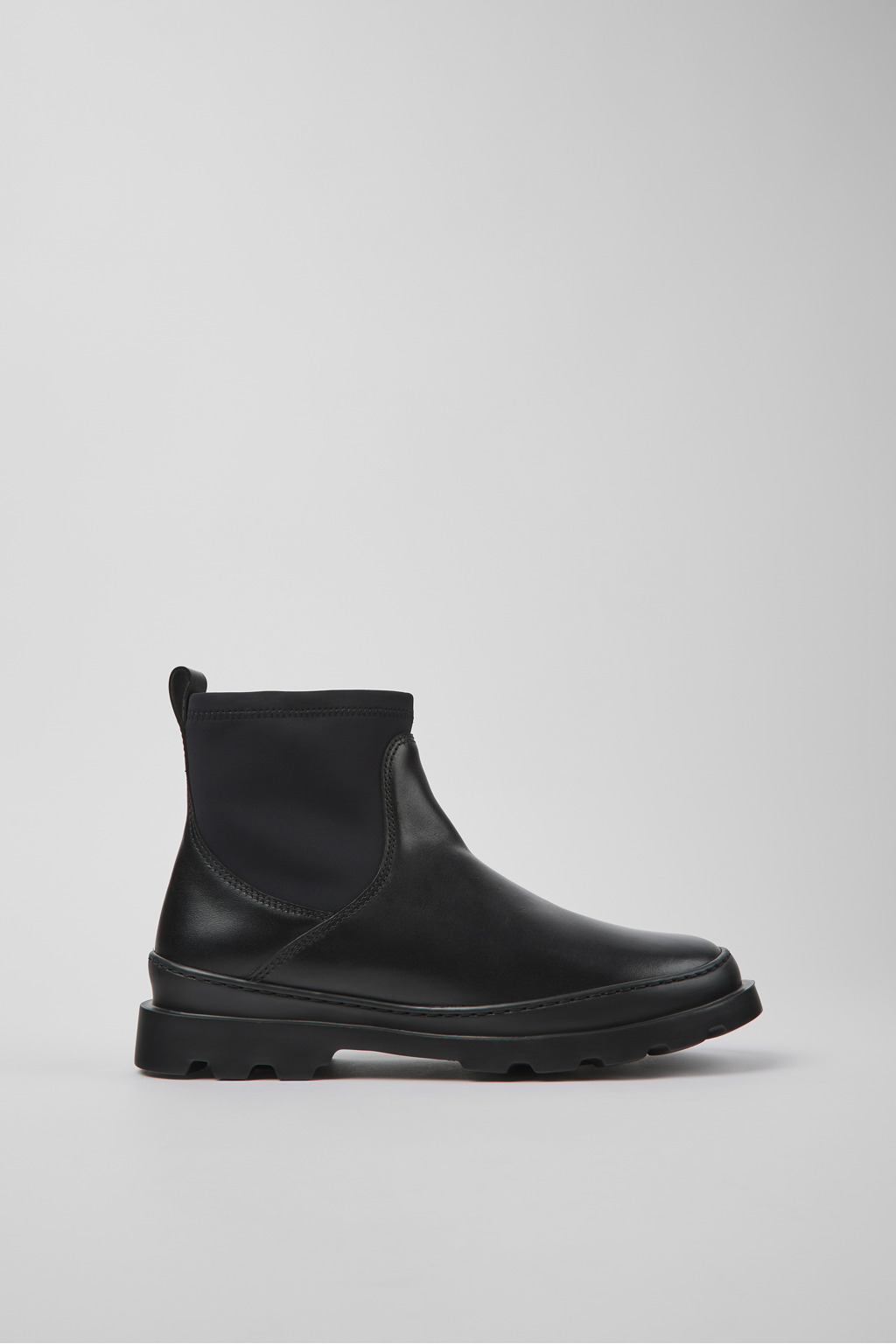 Brutus Black leather and textile ankle boots for women - Image 2