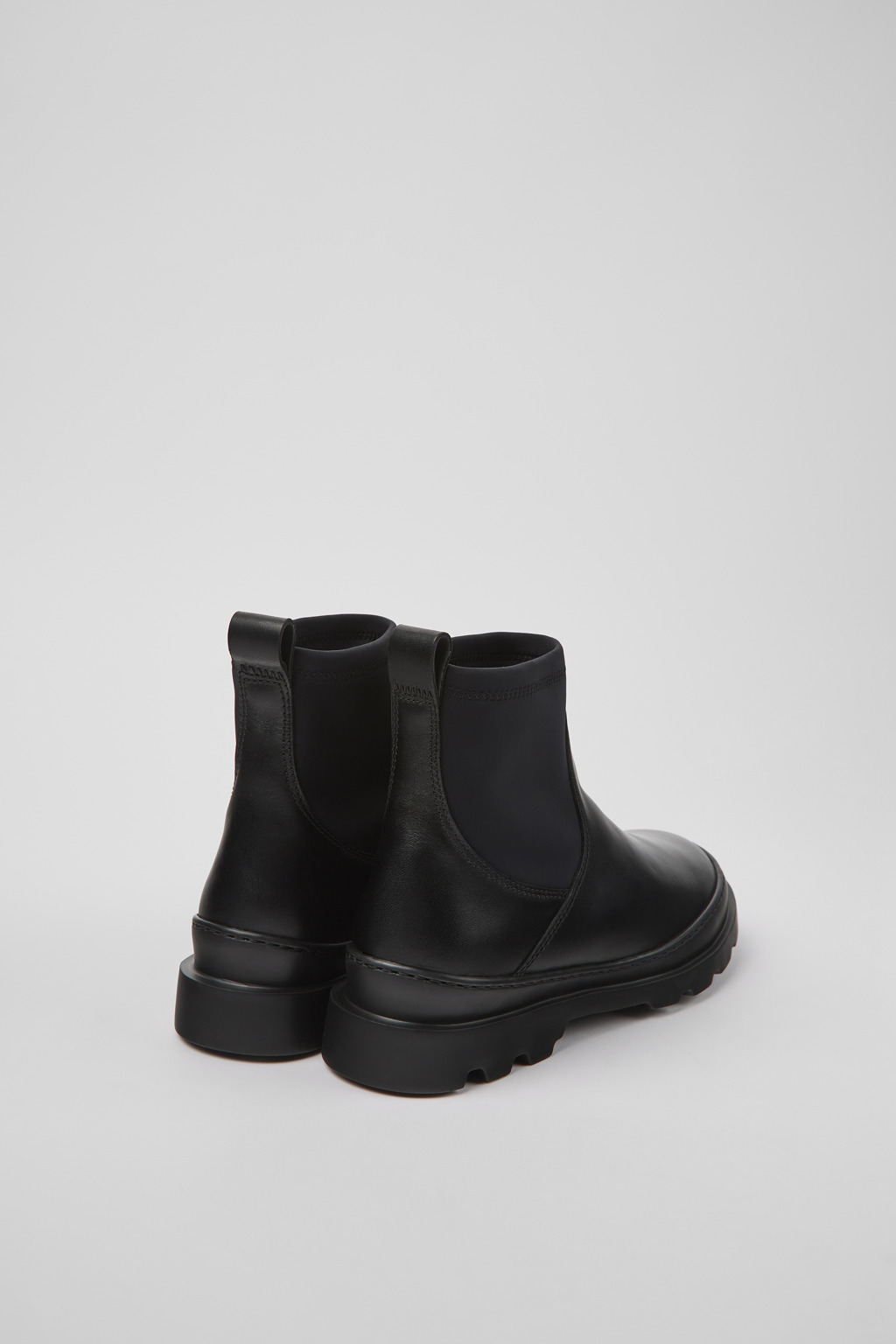 Brutus Black leather and textile ankle boots for women - Image 3