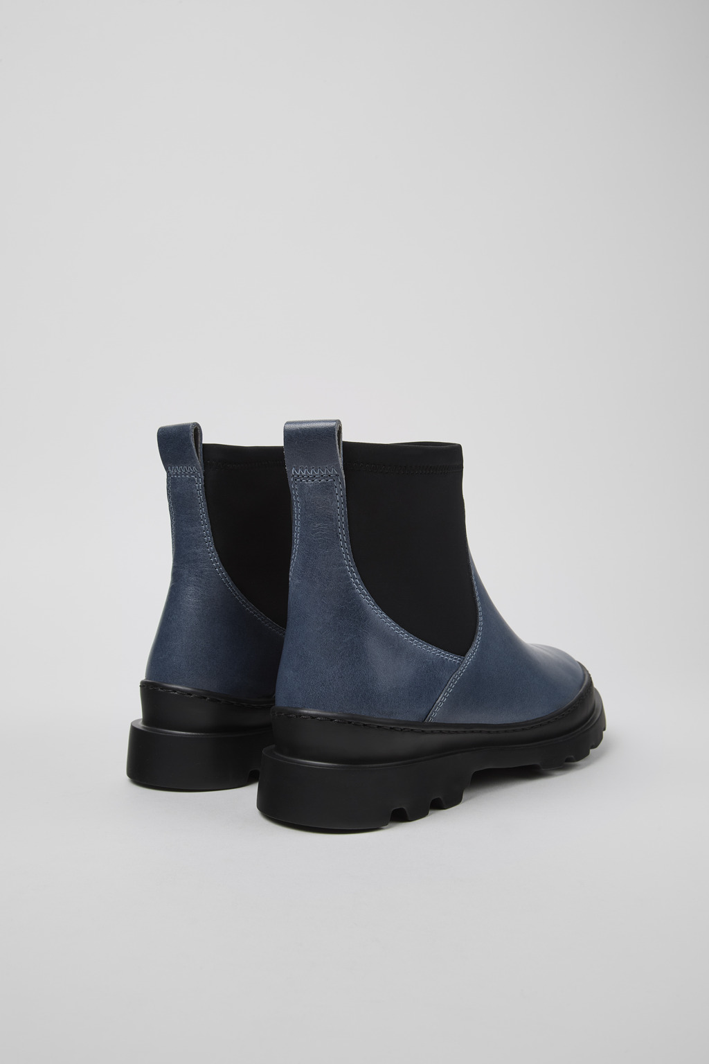 Brutus Gray leather and textile ankle boots for women - Image 3