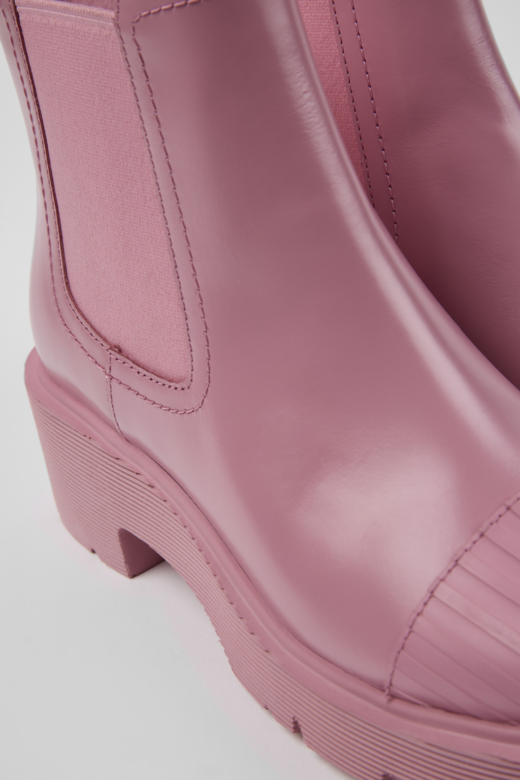 Milah Pink leather Chelsea boots for women