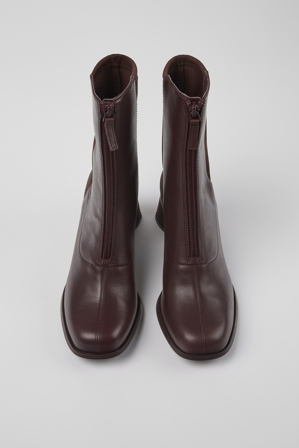 Kiara Burgundy leather and recycled PET boots for women - Image 4