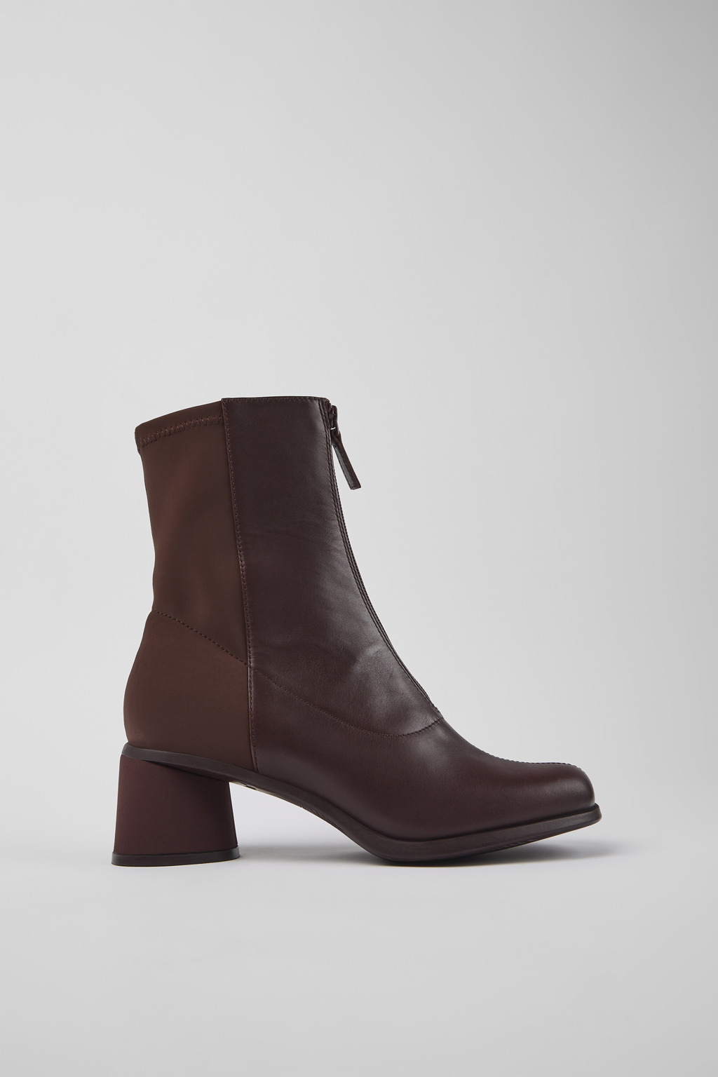 Kiara Burgundy leather and recycled PET boots for women - Image 2