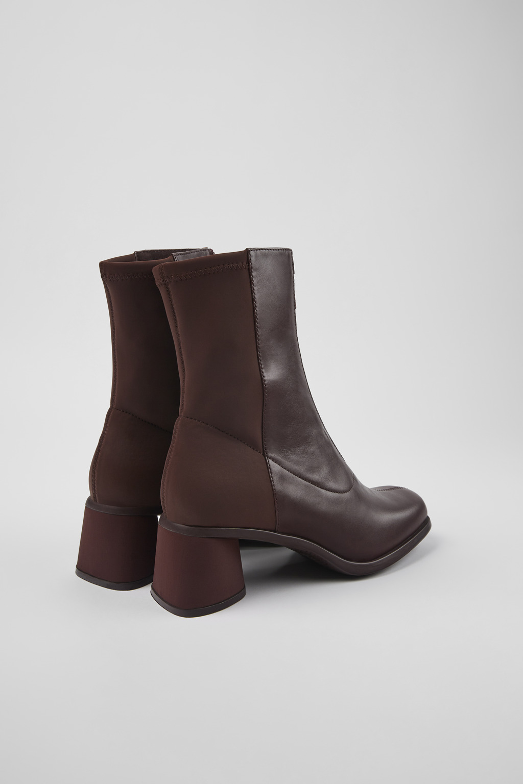 Kiara Burgundy leather and recycled PET boots for women - Image 3