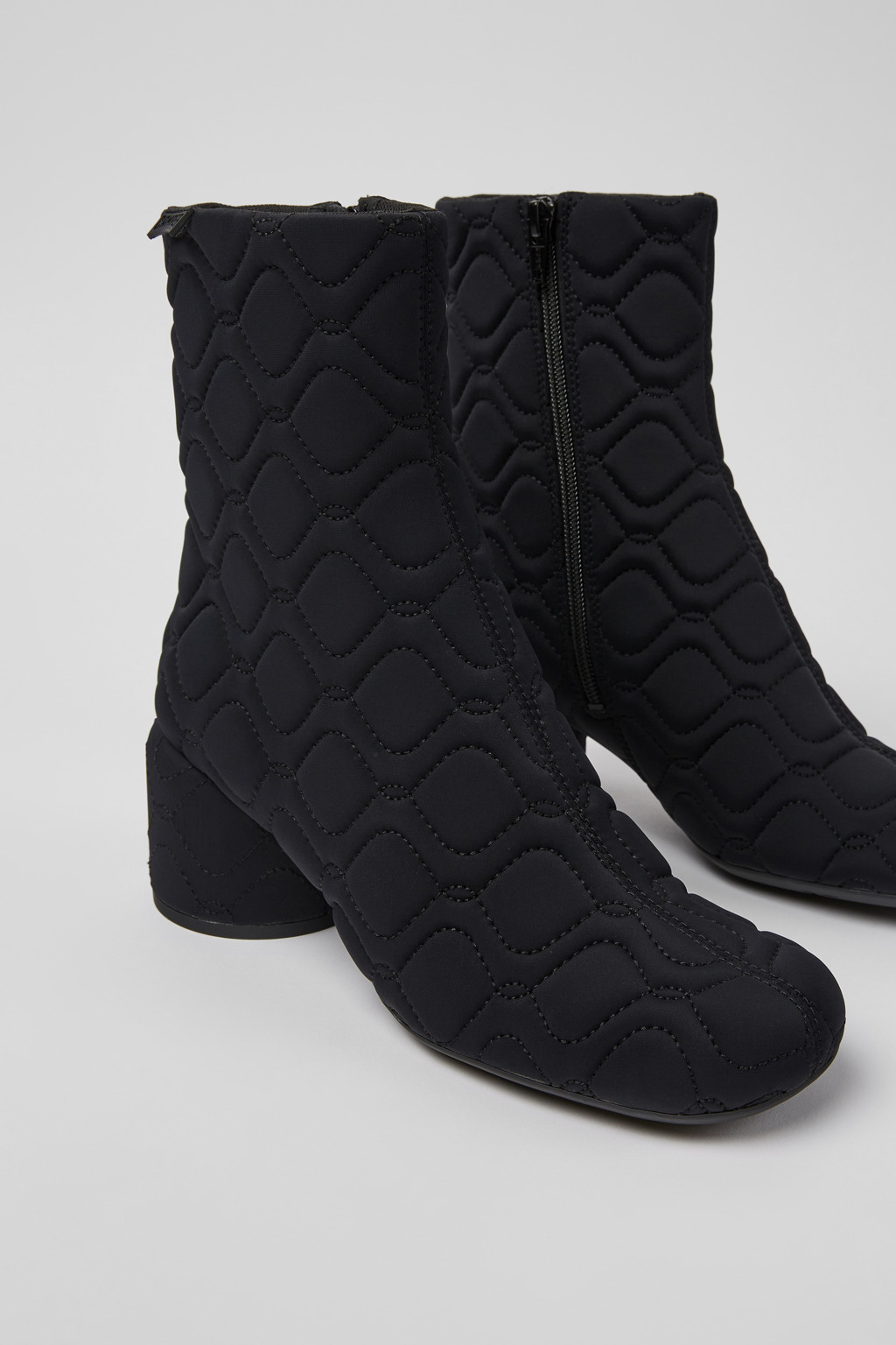 Niki Black textile boots for women