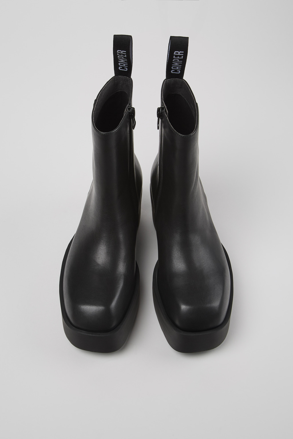 Billie Black Leather Mid Boots for Women. - Image 4