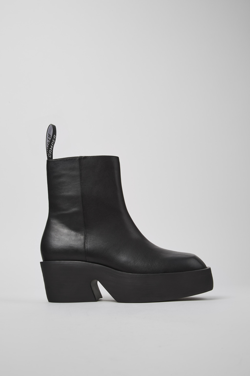 Billie Black Leather Mid Boots for Women. - Image 2