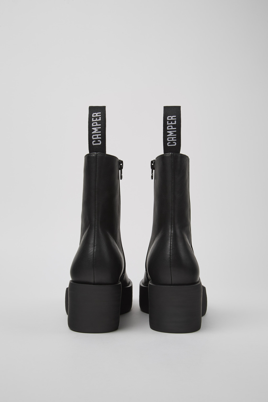 Billie Black Leather Mid Boots for Women. - Image 3
