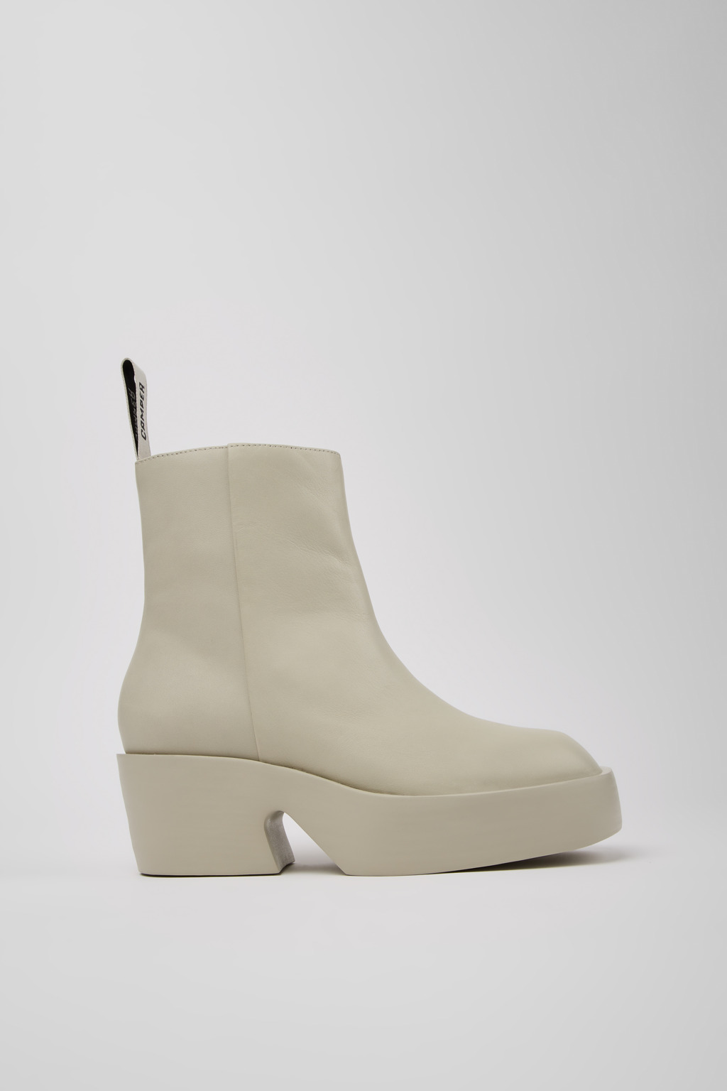 Billie Gray Leather Mid Boots for Women. - Image 2