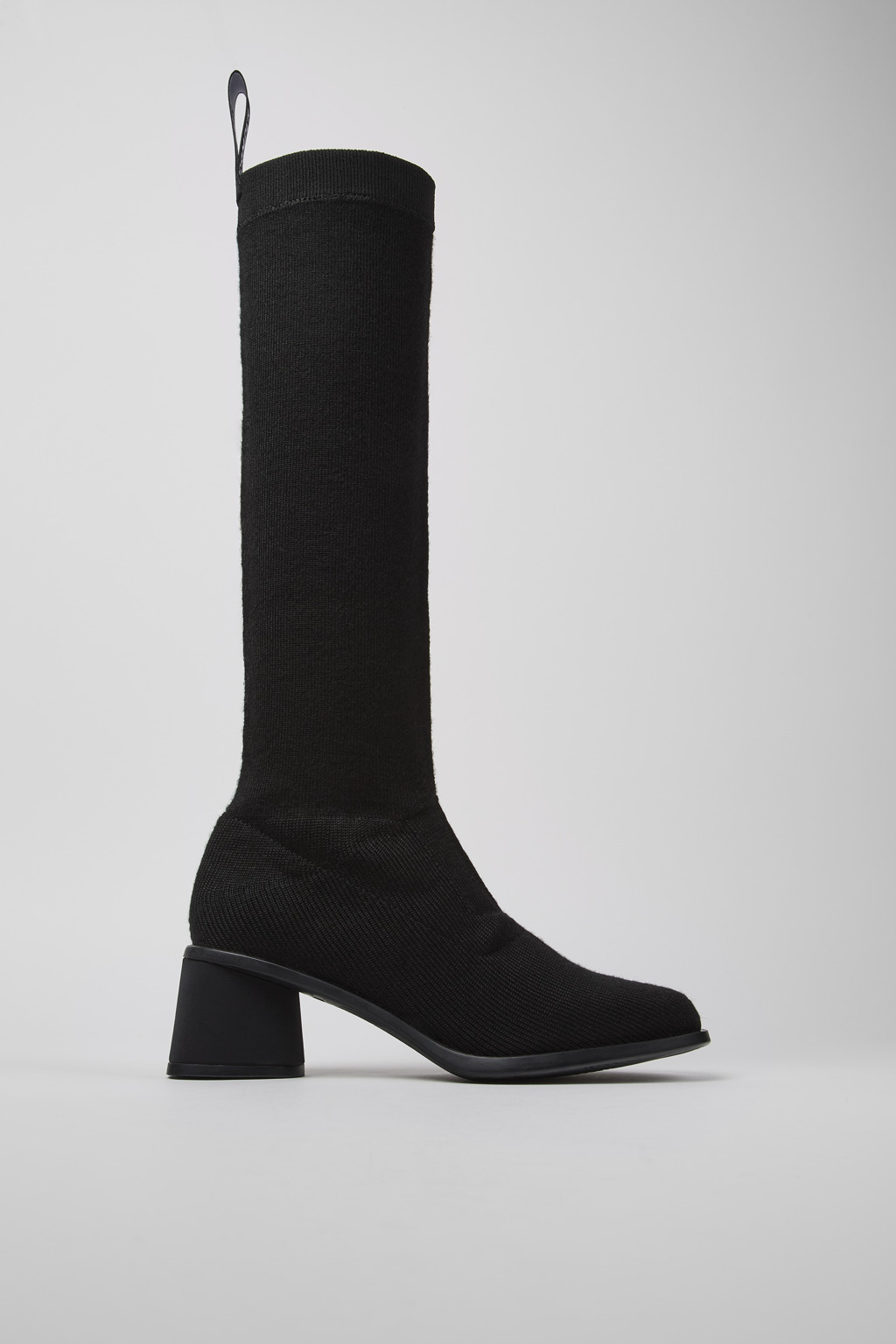 Kiara TENCEL® Black textile high-boot for women - Image 2