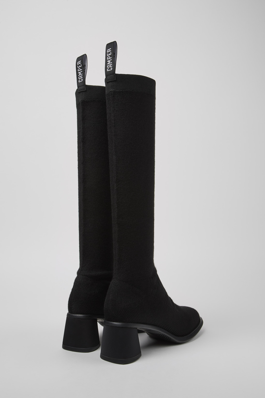 Kiara TENCEL® Black textile high-boot for women - Image 3