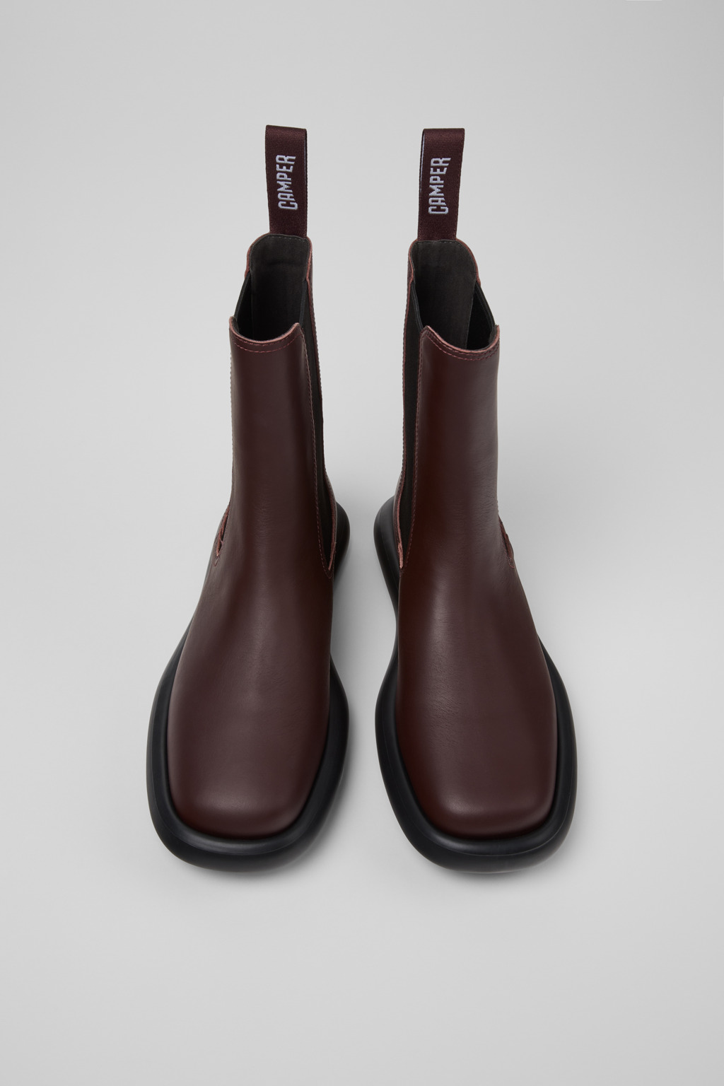 Onda Burgundy Leather Ankle Boots for Women. - Image 4
