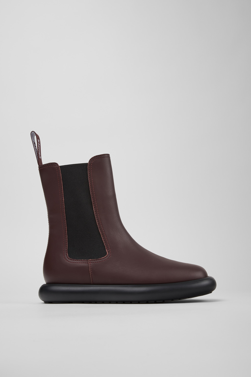 Onda Burgundy Leather Ankle Boots for Women. - Image 2