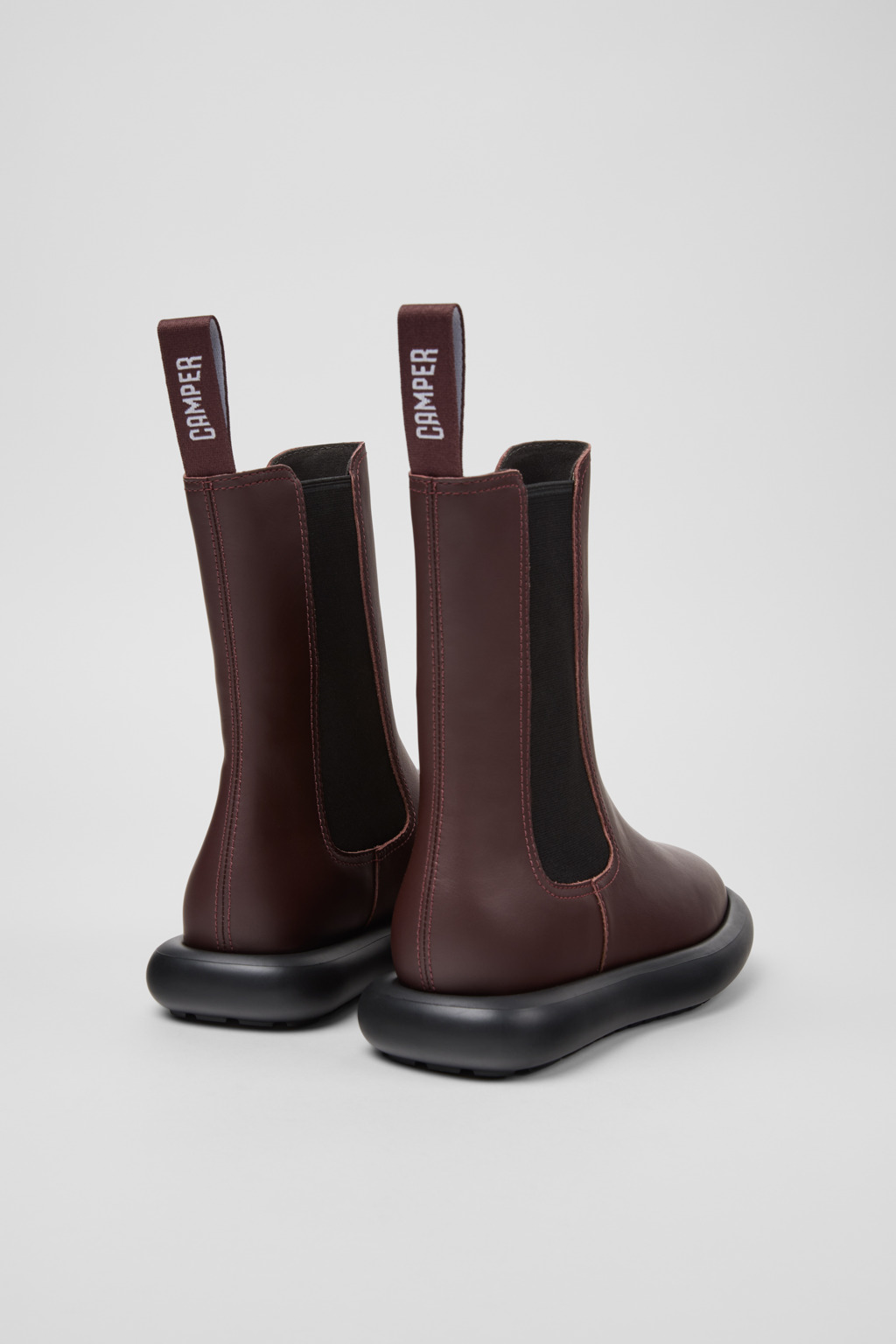 Onda Burgundy Leather Ankle Boots for Women. - Image 3