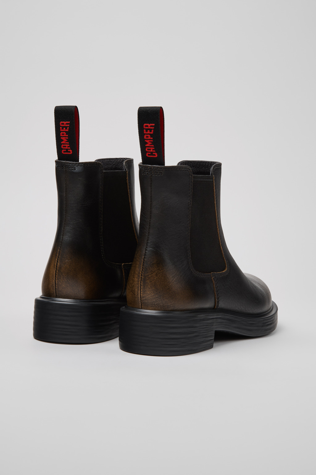 Dean Black and Brown Leather Ankle Boots for Women. - Image 4