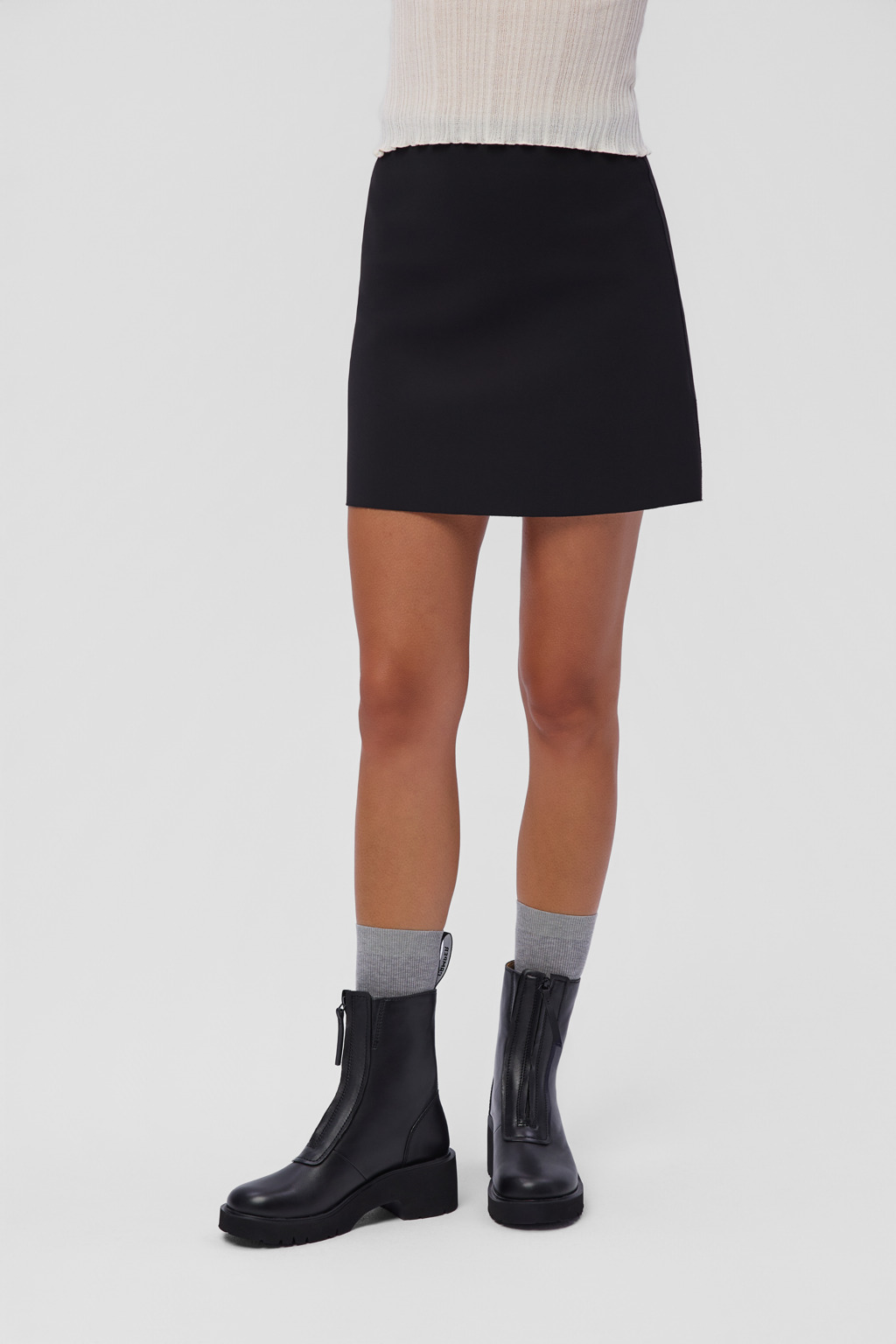 Milah Black Leather Mid Boots for Women. - Image 6